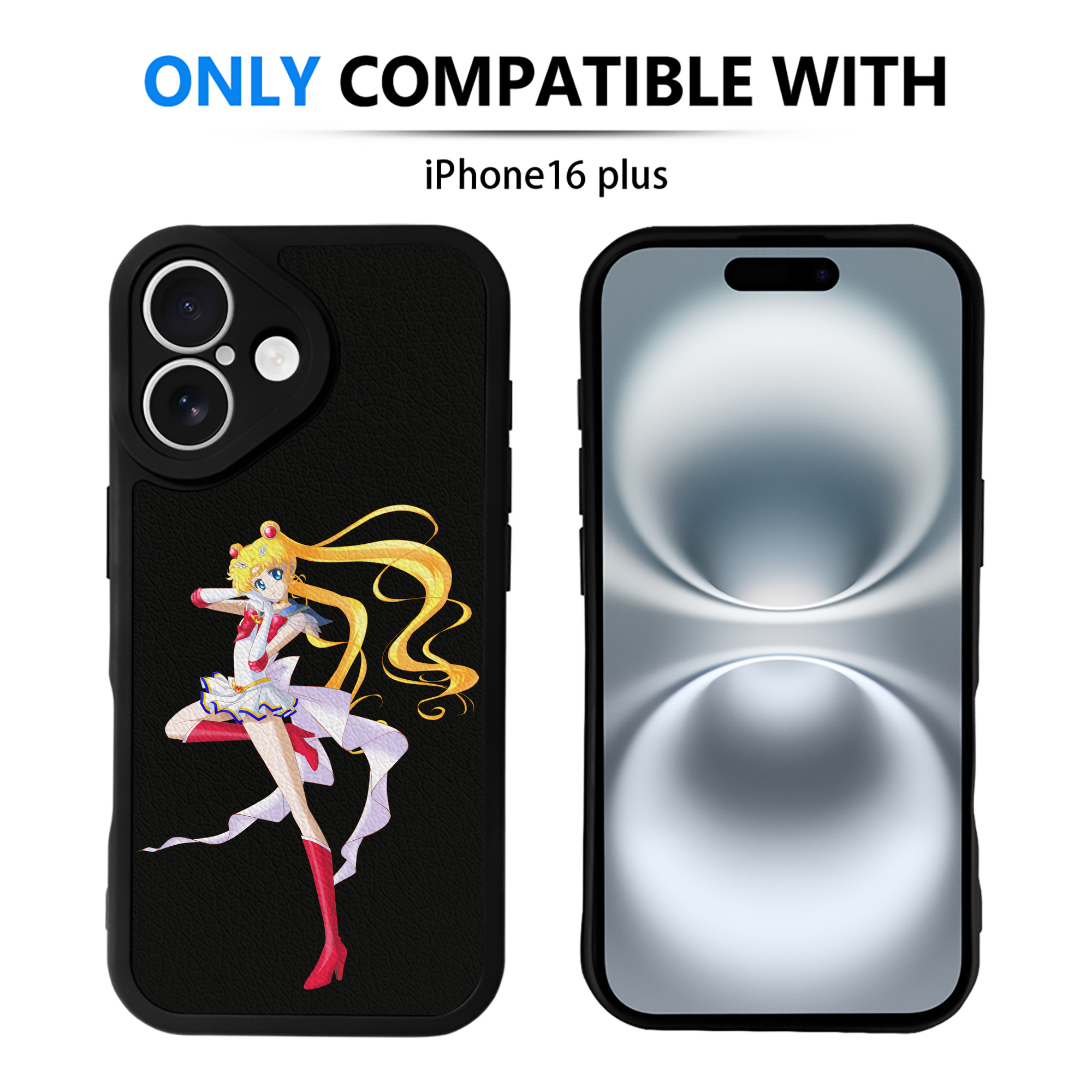（画像用） 美少女戦士セーラームーン 月野 うさぎ つきの うさぎ Sailor Moon Tsukino Usagi 【iPhone 16シリーズ対応】シリコンスマホケース（レザー調） 材質：シリコン